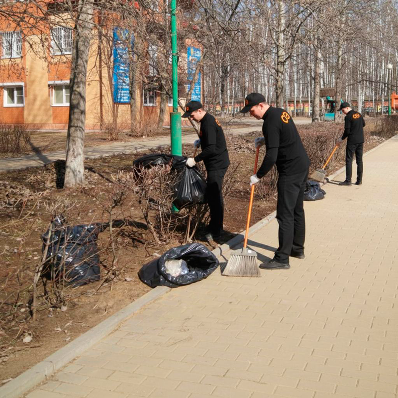 Уборка листьев в Киреевске